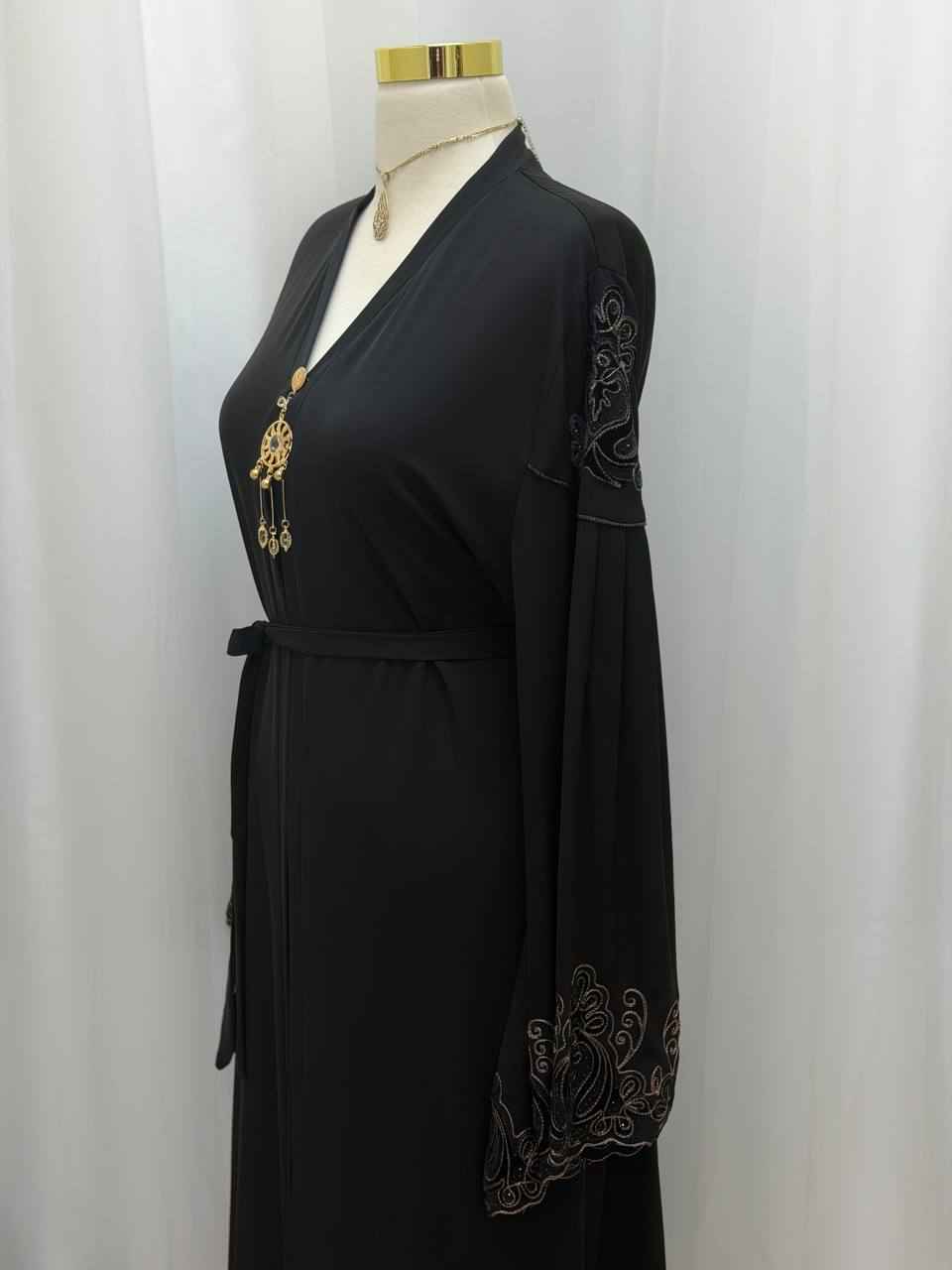Midnight Elegance Embroidered Abaya