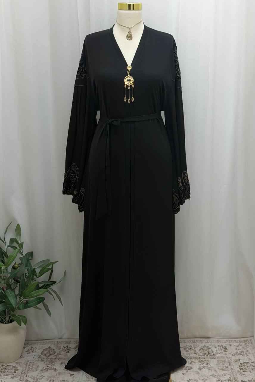 Midnight Elegance Embroidered Abaya