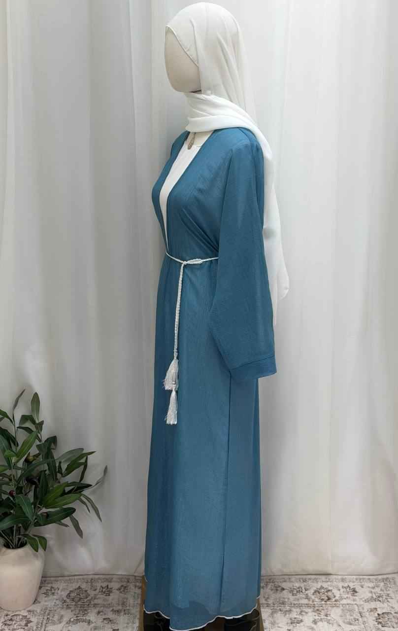 Azure Grace Organza Abaya Set