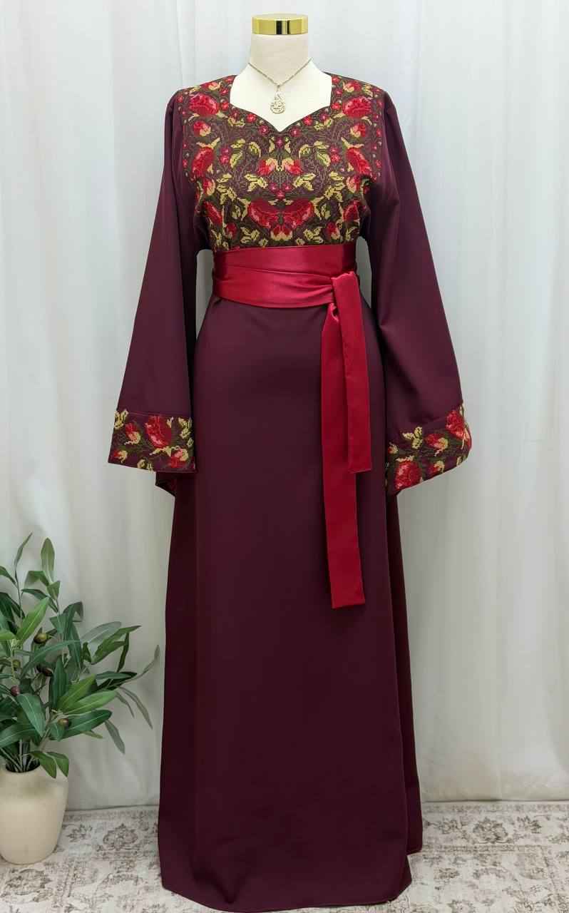 Crimson Heritage Embroidered Thobe