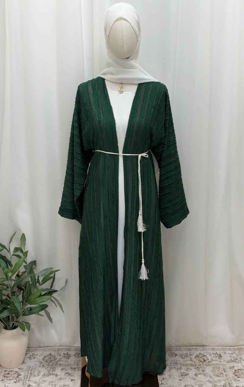 Emerald Breeze Layered Abaya Set