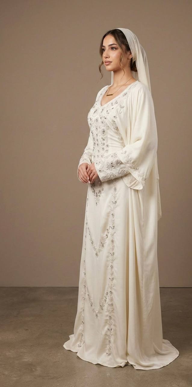 Royal Bloom Hand-Beaded Kaftan