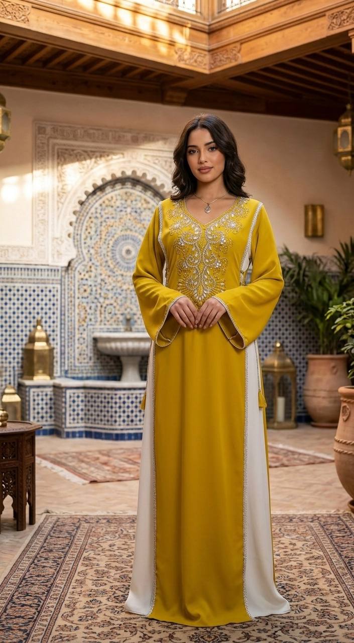 Royal Dima Embellished Kaftan - Palestinian Elegance