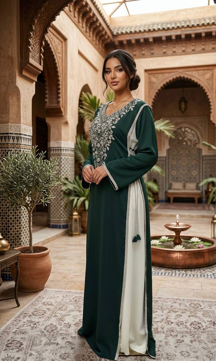 Royal Dima Embellished Kaftan - Palestinian Elegance