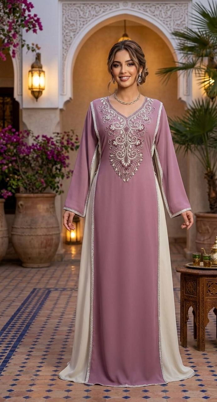 Royal Dima Embellished Kaftan - Palestinian Elegance