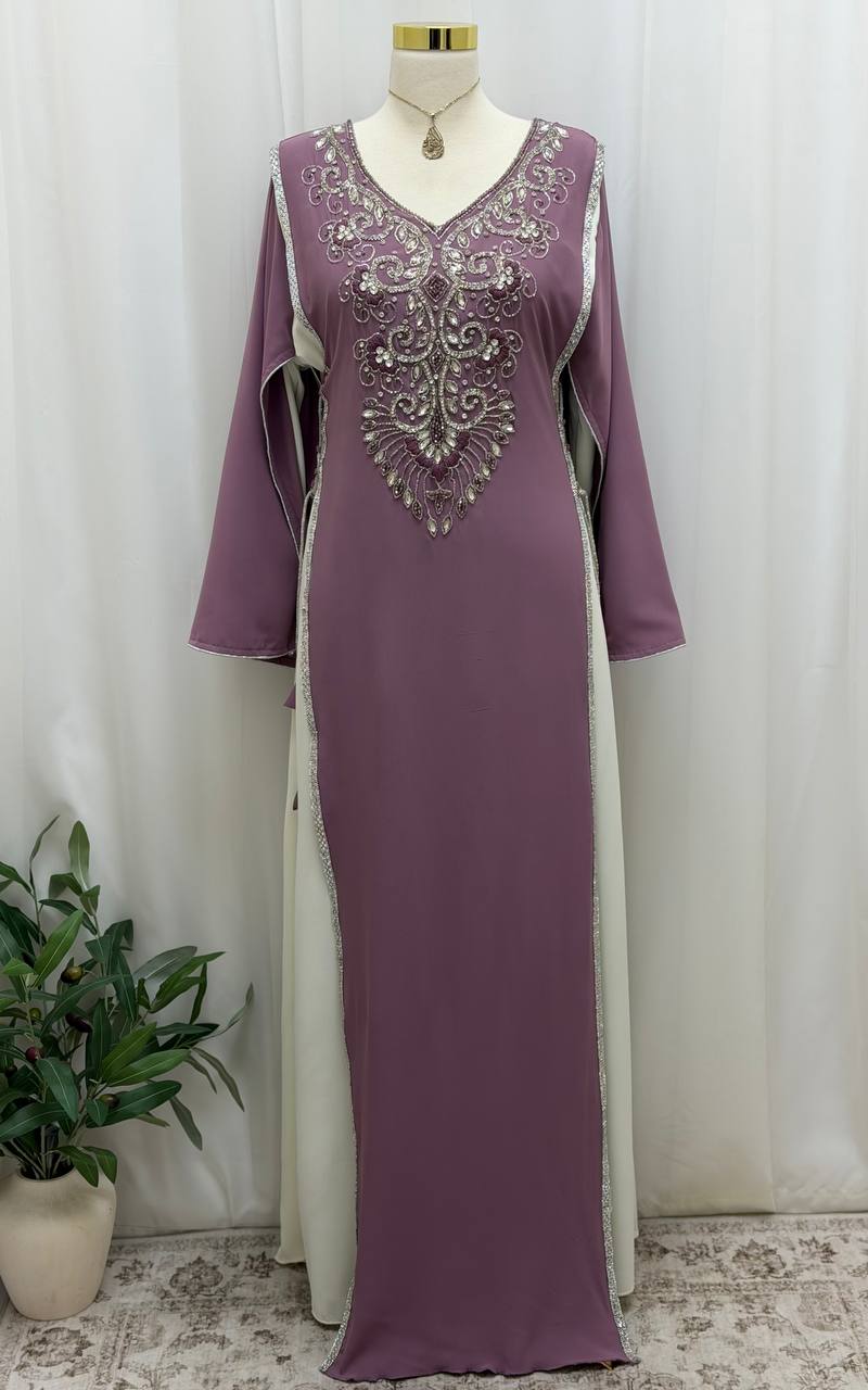 Royal Dima Embellished Kaftan - Palestinian Elegance