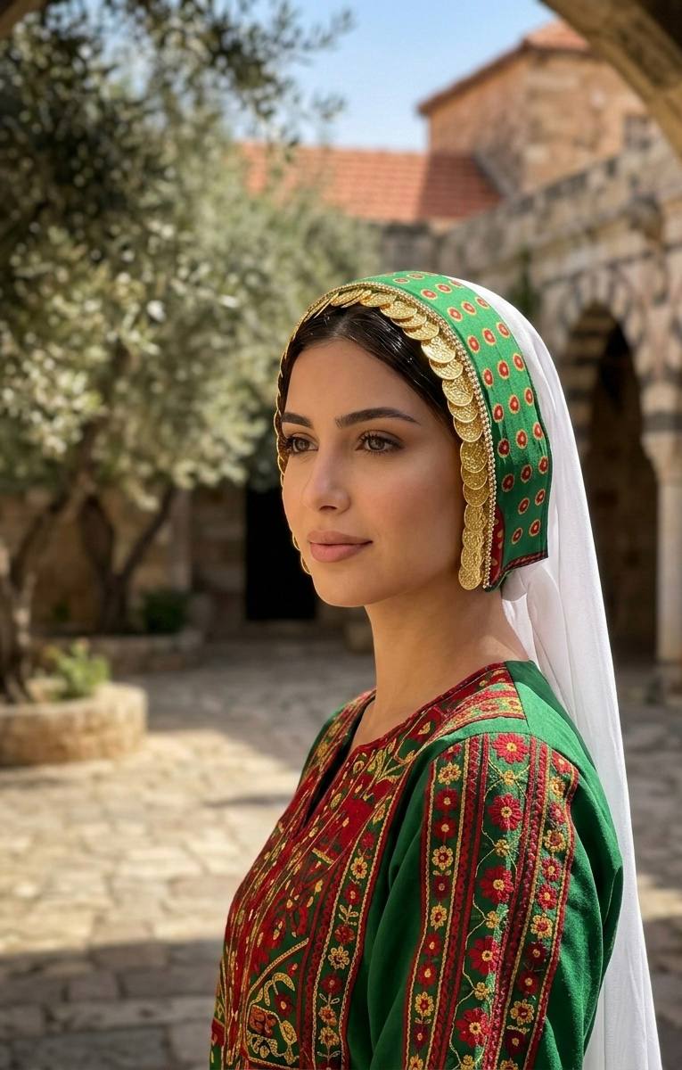 Heritage Coin Headband – 21K Gold Plated Lira Tassel - Palestinian Elegance
