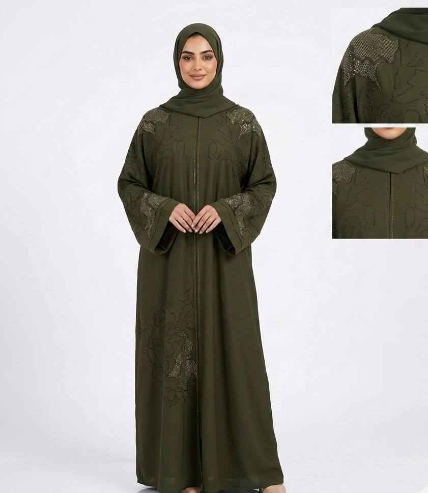 Olive Dune Butterfly Abaya