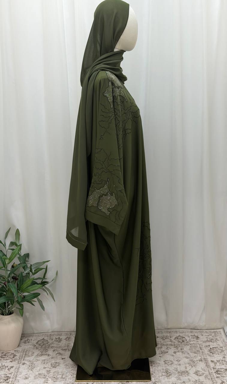 Olive Dune Butterfly Abaya