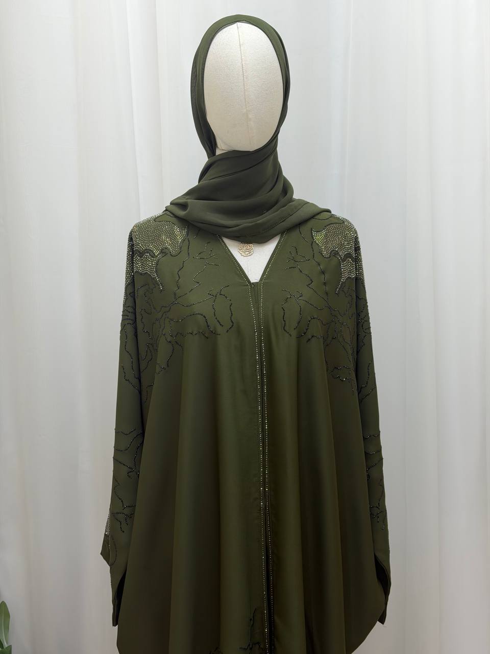 Olive Dune Butterfly Abaya