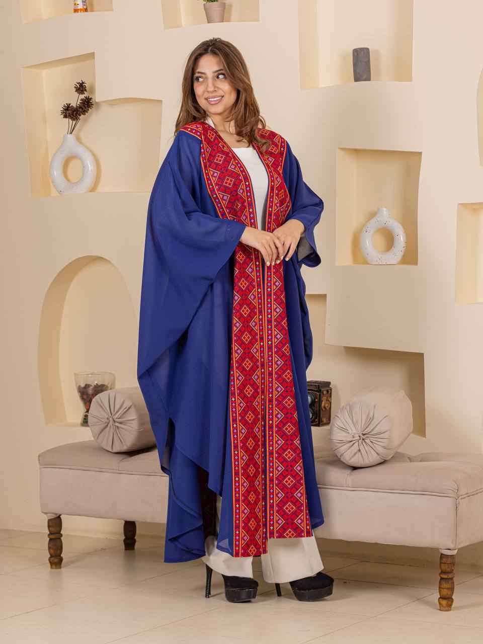 Heritage Embroidered Chiffon Bisht Abaya