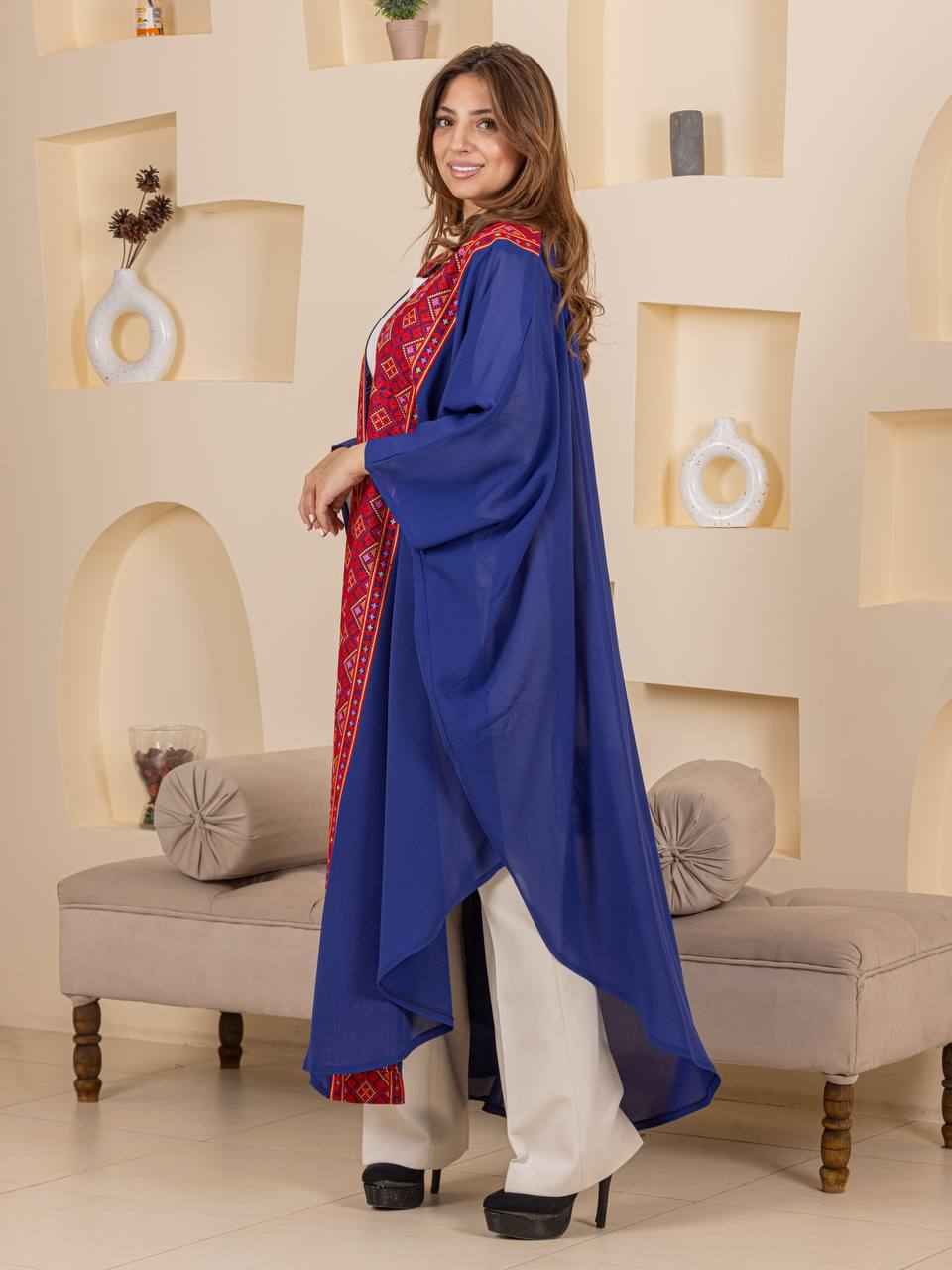 Heritage Embroidered Chiffon Bisht Abaya