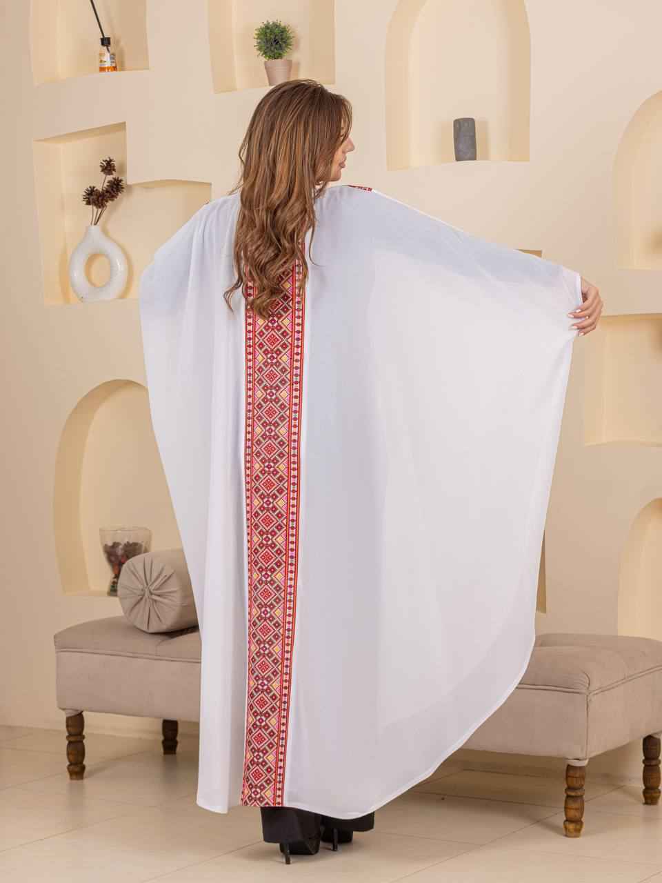 Heritage Embroidered Chiffon Bisht Abaya