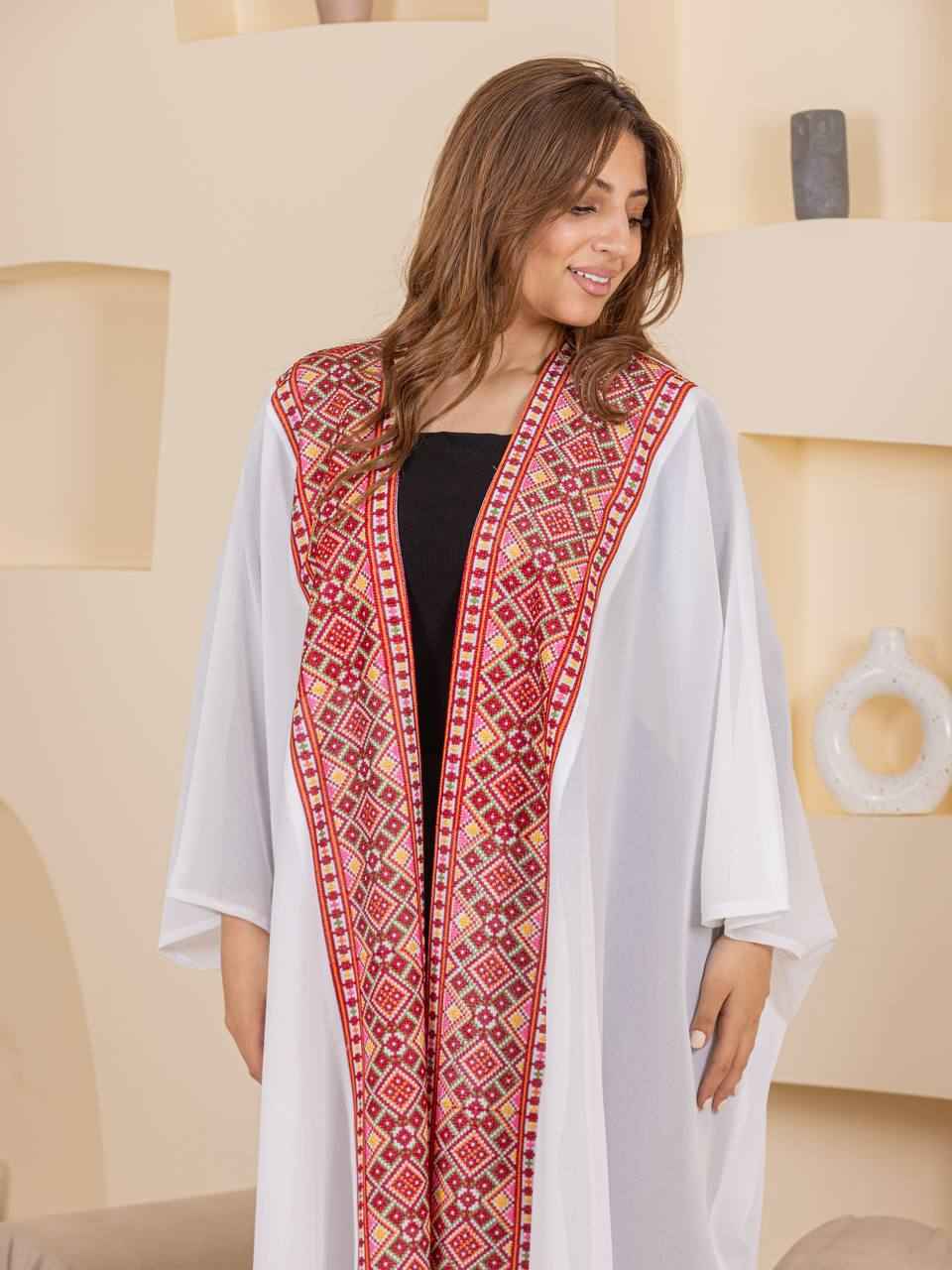 Heritage Embroidered Chiffon Bisht Abaya