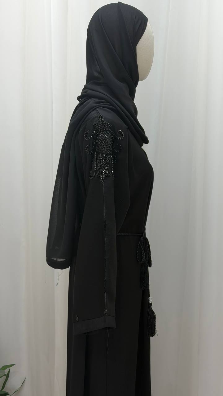 Noir Beaded Grace Abaya