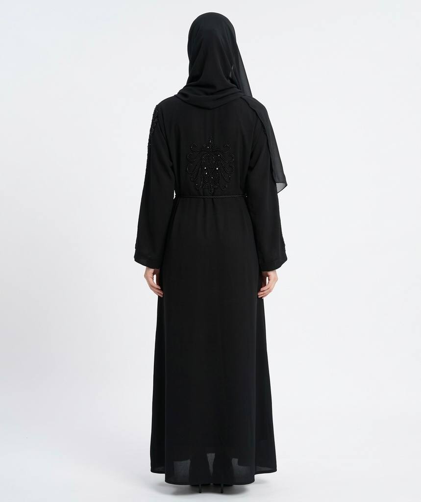 Noir Beaded Grace Abaya