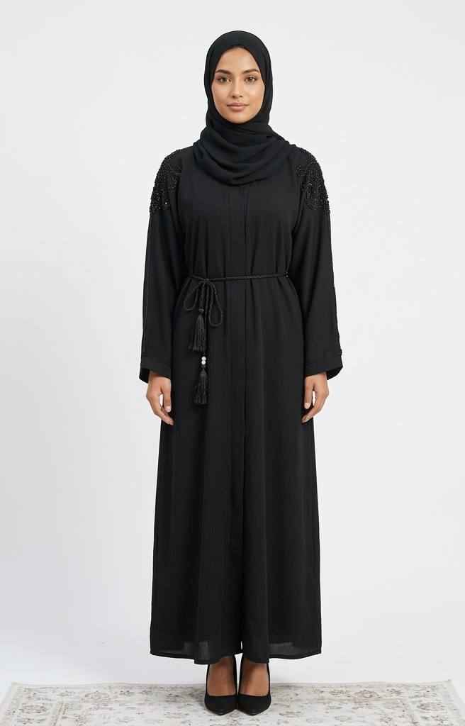 Noir Beaded Grace Abaya