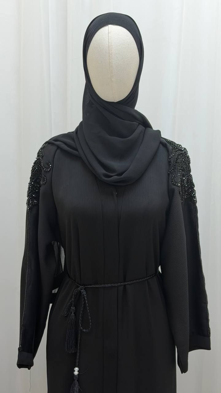 Noir Beaded Grace Abaya