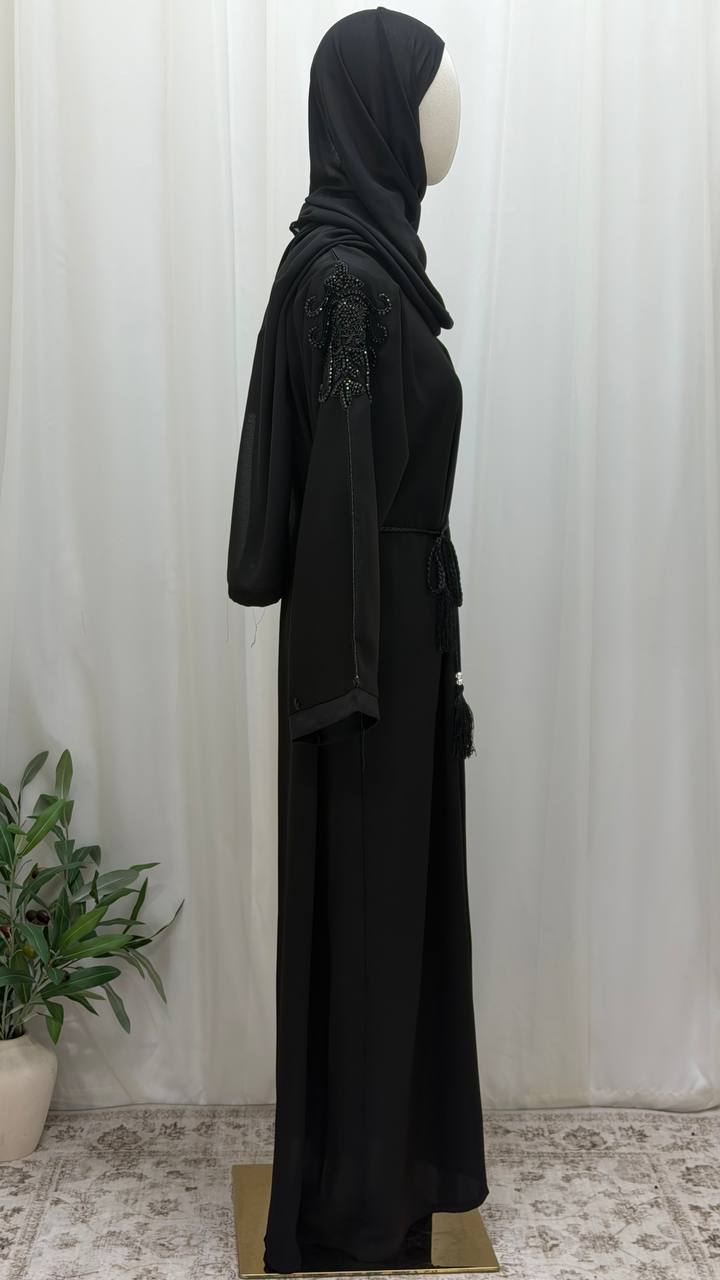 Noir Beaded Grace Abaya