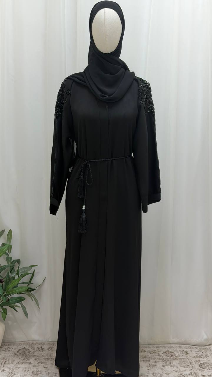 Noir Beaded Grace Abaya