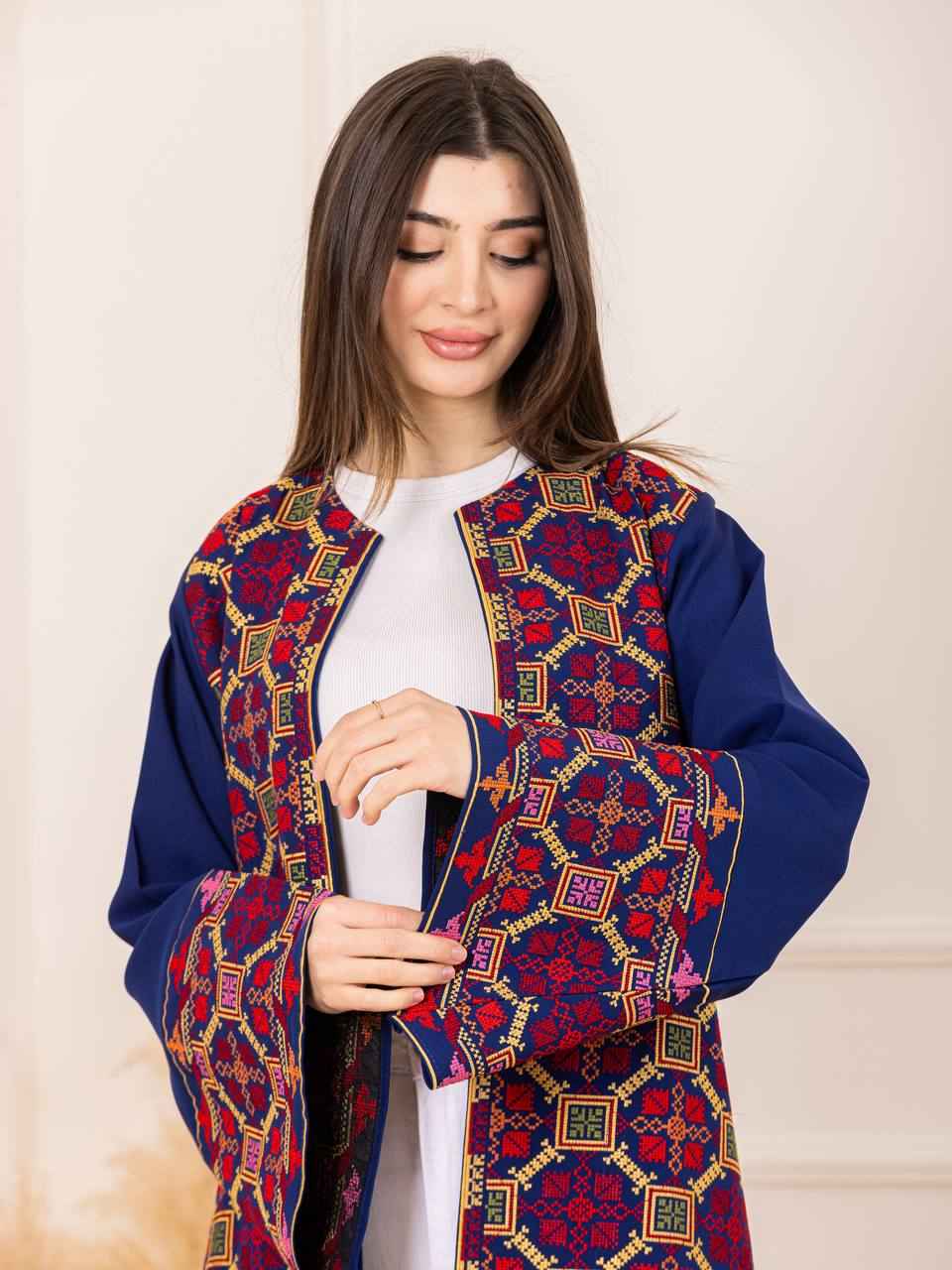 Open Embroidered Abaya Wardat Al-Quds
