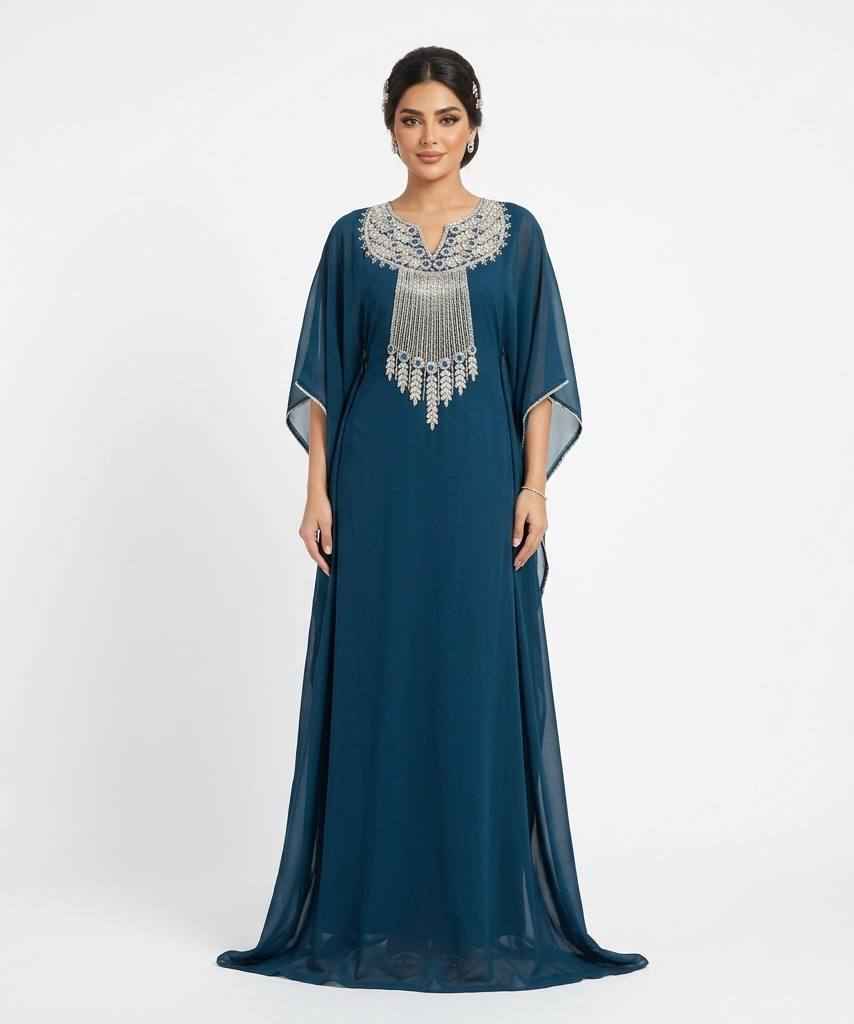 Celeste Hand-Beaded Butterfly Kaftan