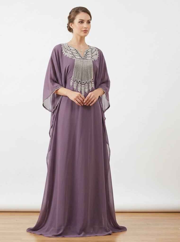 Celeste Hand-Beaded Butterfly Kaftan