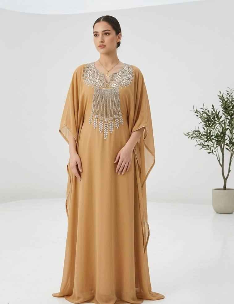 Celeste Hand-Beaded Butterfly Kaftan