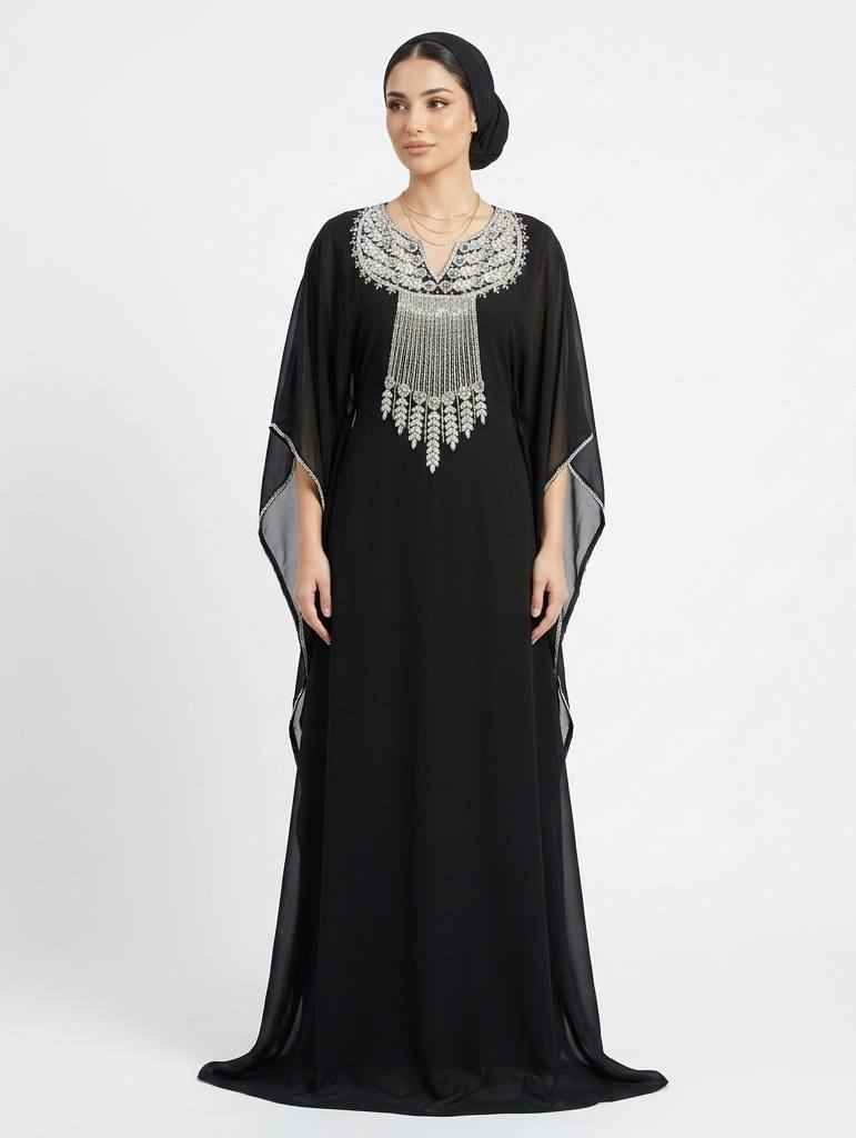Celeste Hand-Beaded Butterfly Kaftan