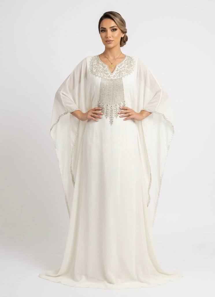 Celeste Hand-Beaded Butterfly Kaftan