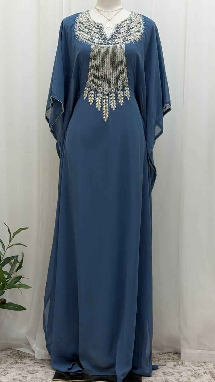 Celeste Hand-Beaded Butterfly Kaftan