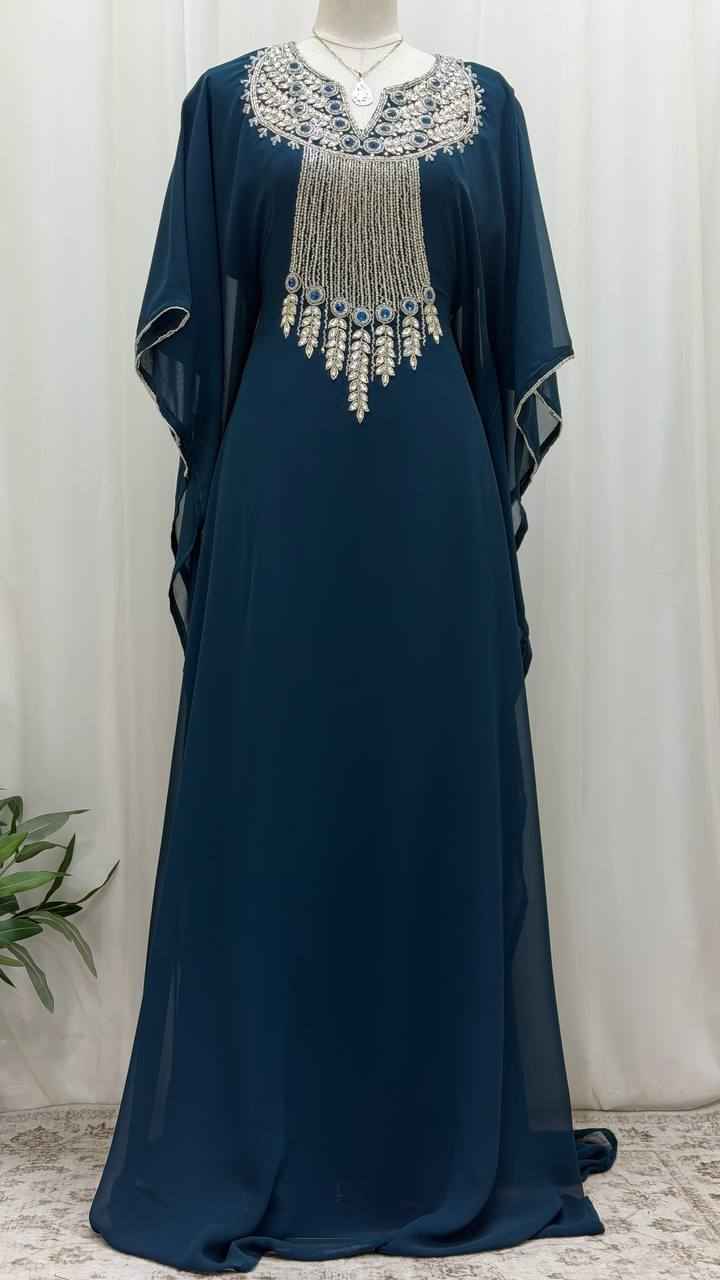 Celeste Hand-Beaded Butterfly Kaftan