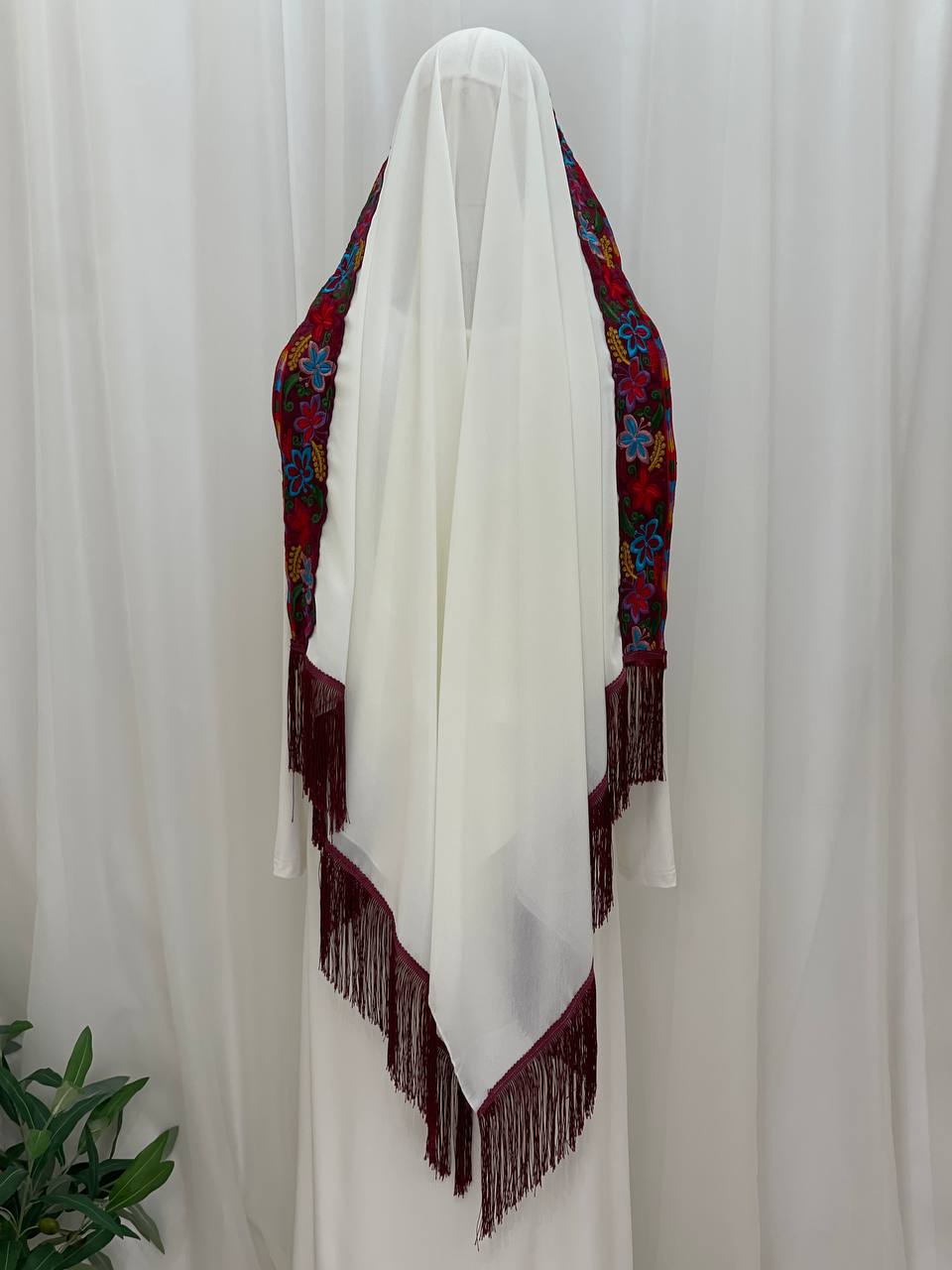 Heritage Bloom Embroidered Shawl