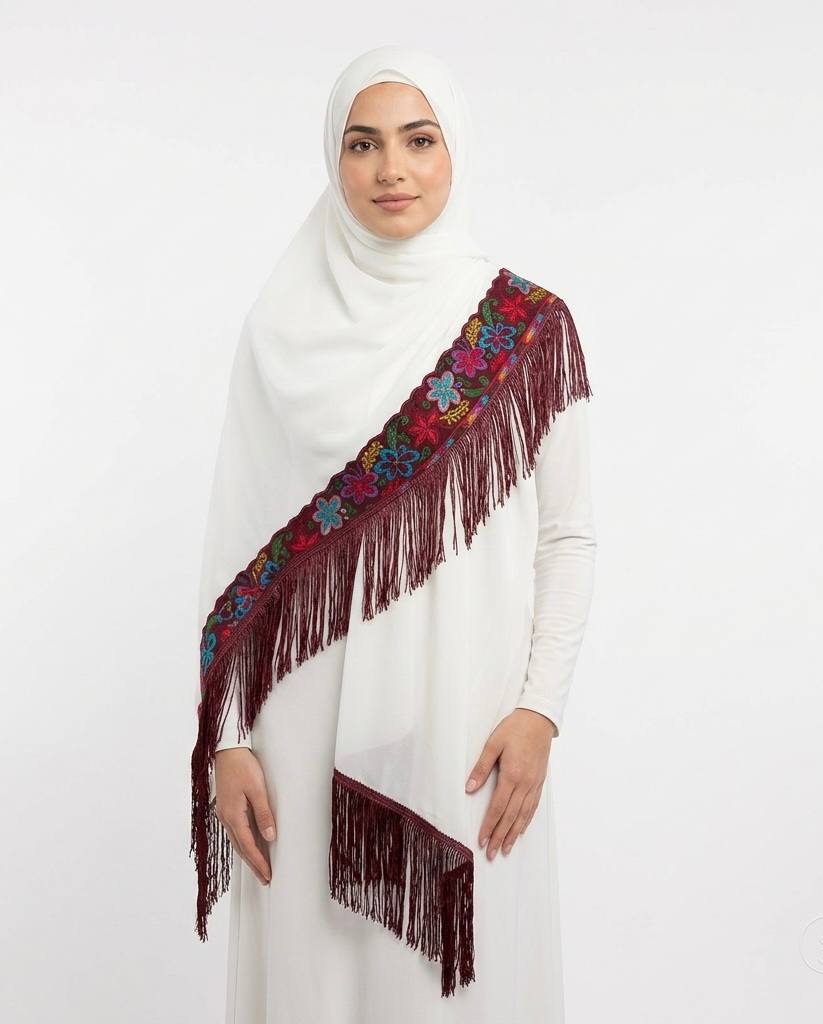 Heritage Bloom Embroidered Shawl