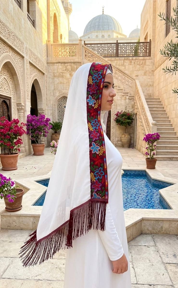 Heritage Bloom Embroidered Shawl