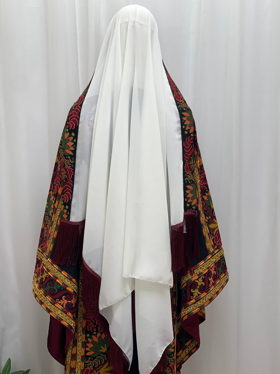 Lilac Whisper Embroidered Shawl