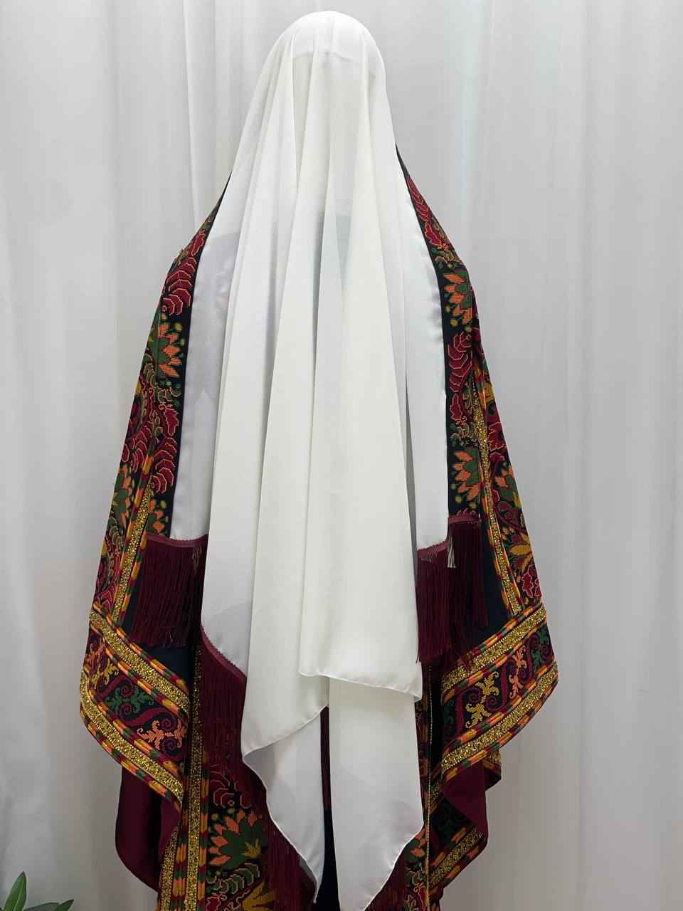 Lilac Whisper Embroidered Shawl