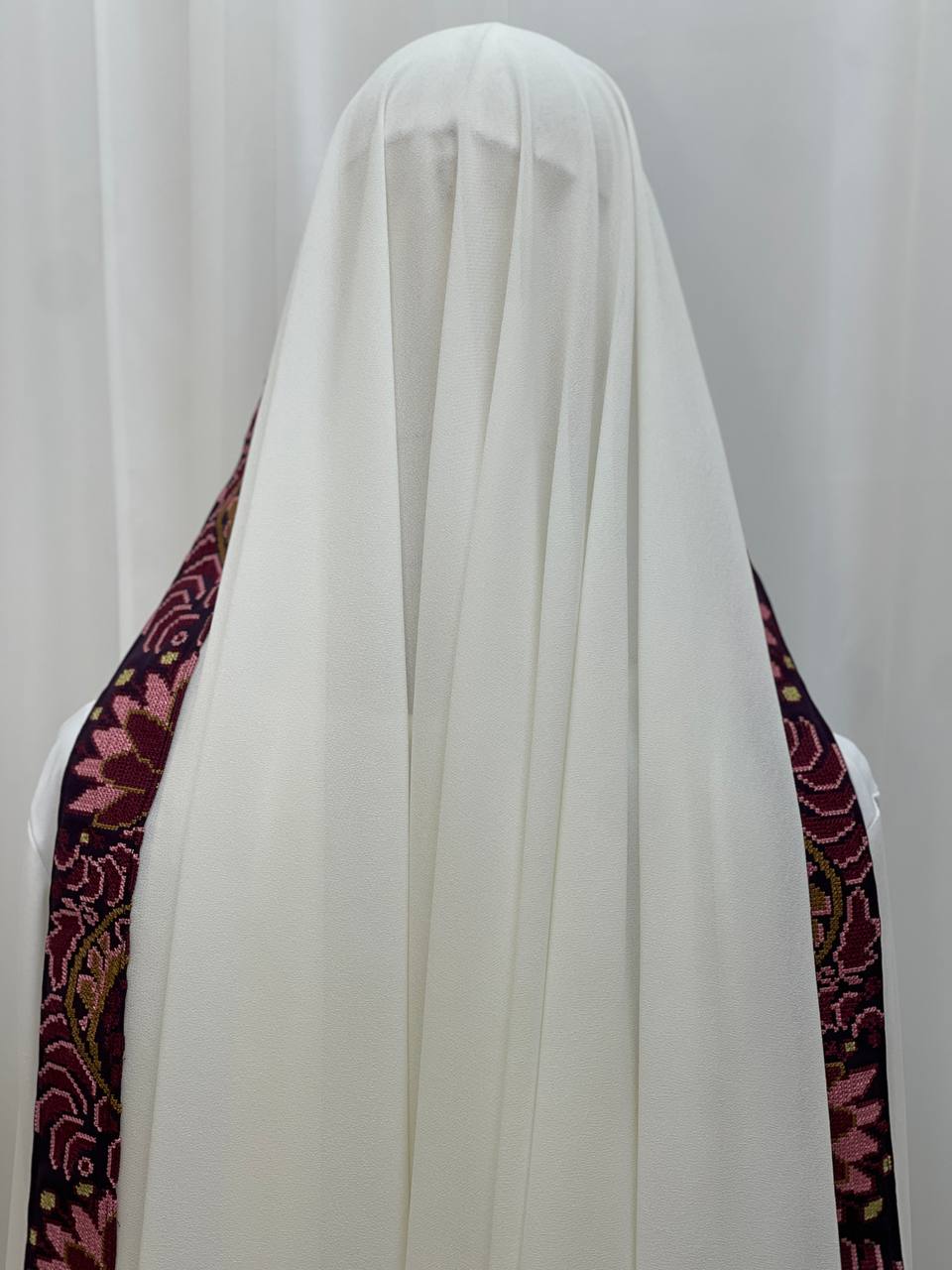 Lilac Whisper Embroidered Shawl