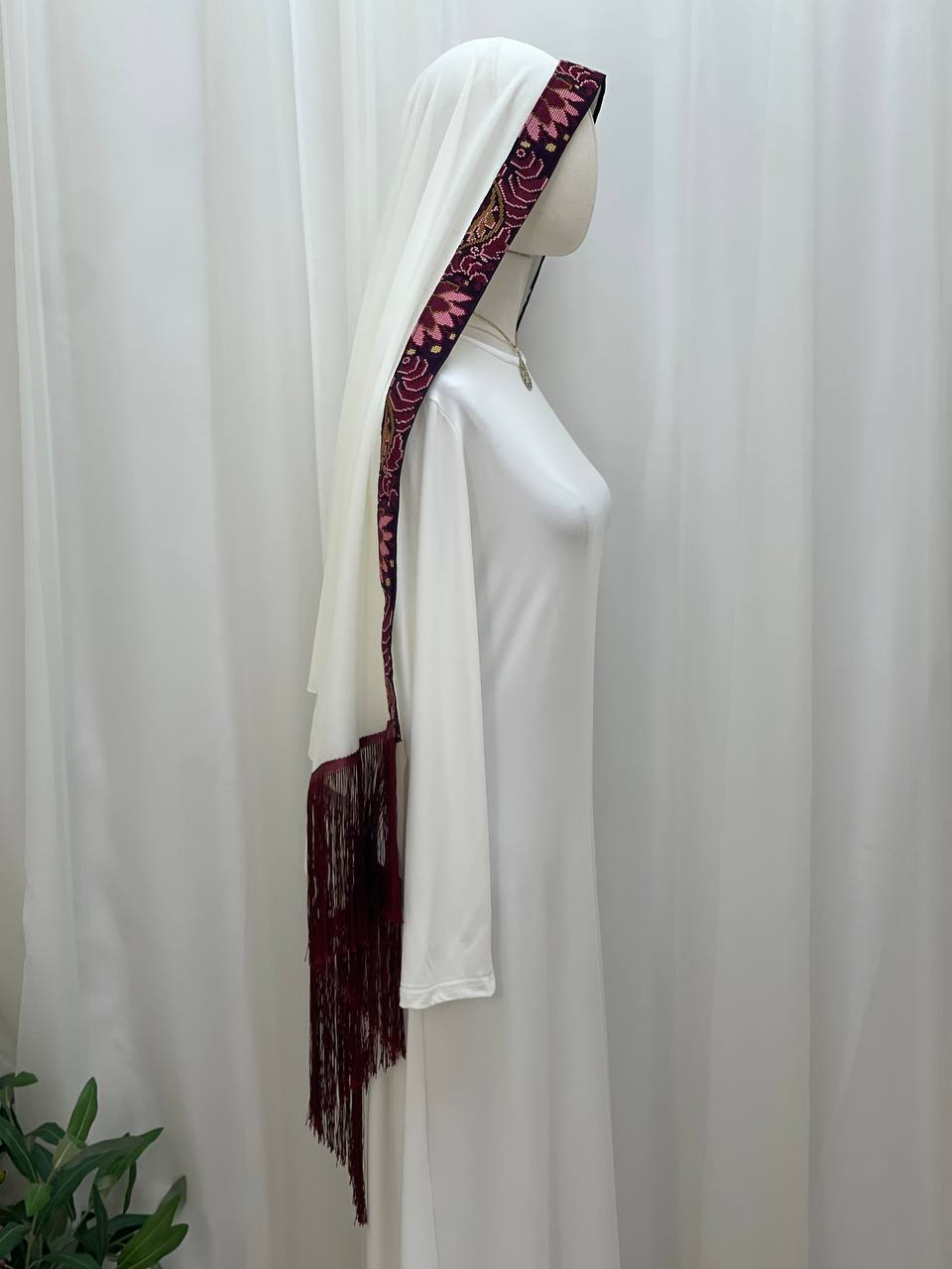 Lilac Whisper Embroidered Shawl