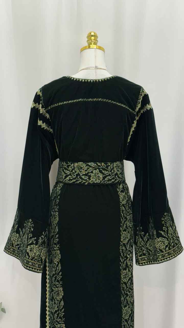 Samah Emerald Heritage Velvet Thobe