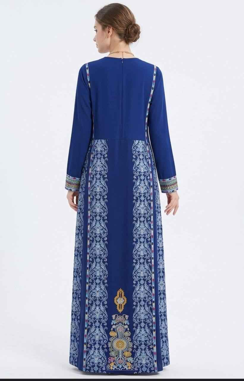 Layan Sapphire Blue Embroidered Thobe