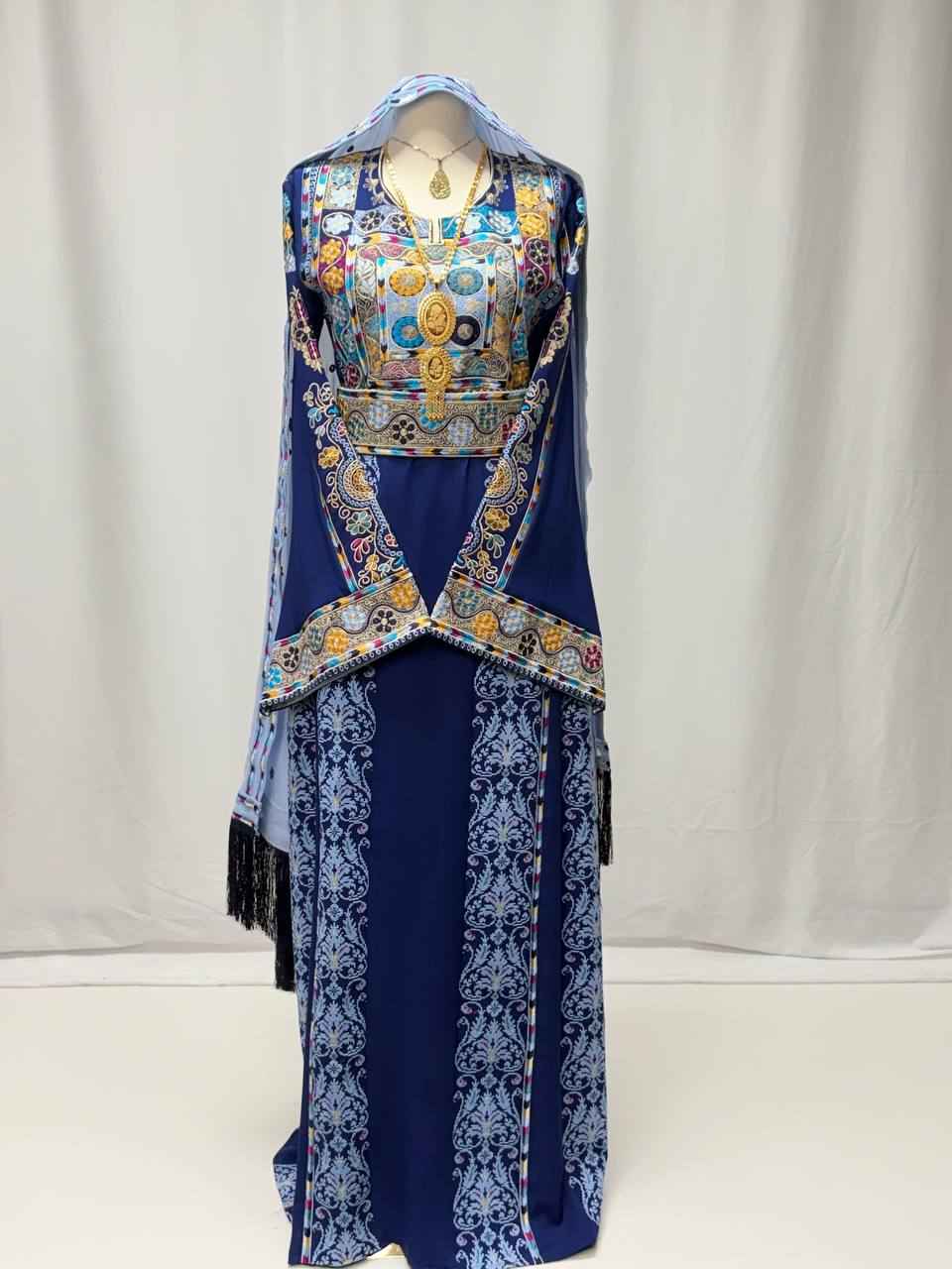 Layan Sapphire Blue Embroidered Thobe