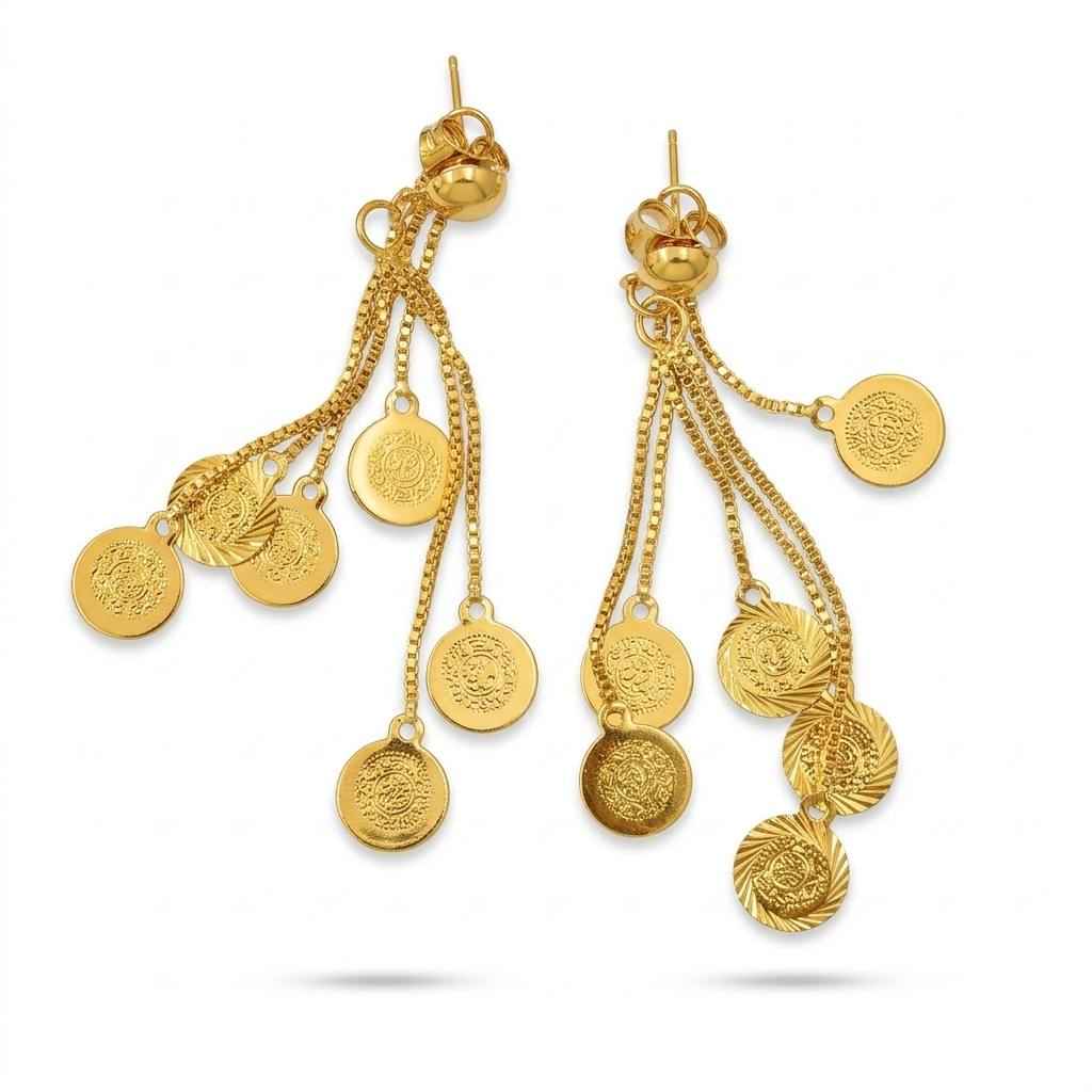 Golden Lira Tassel Earrings