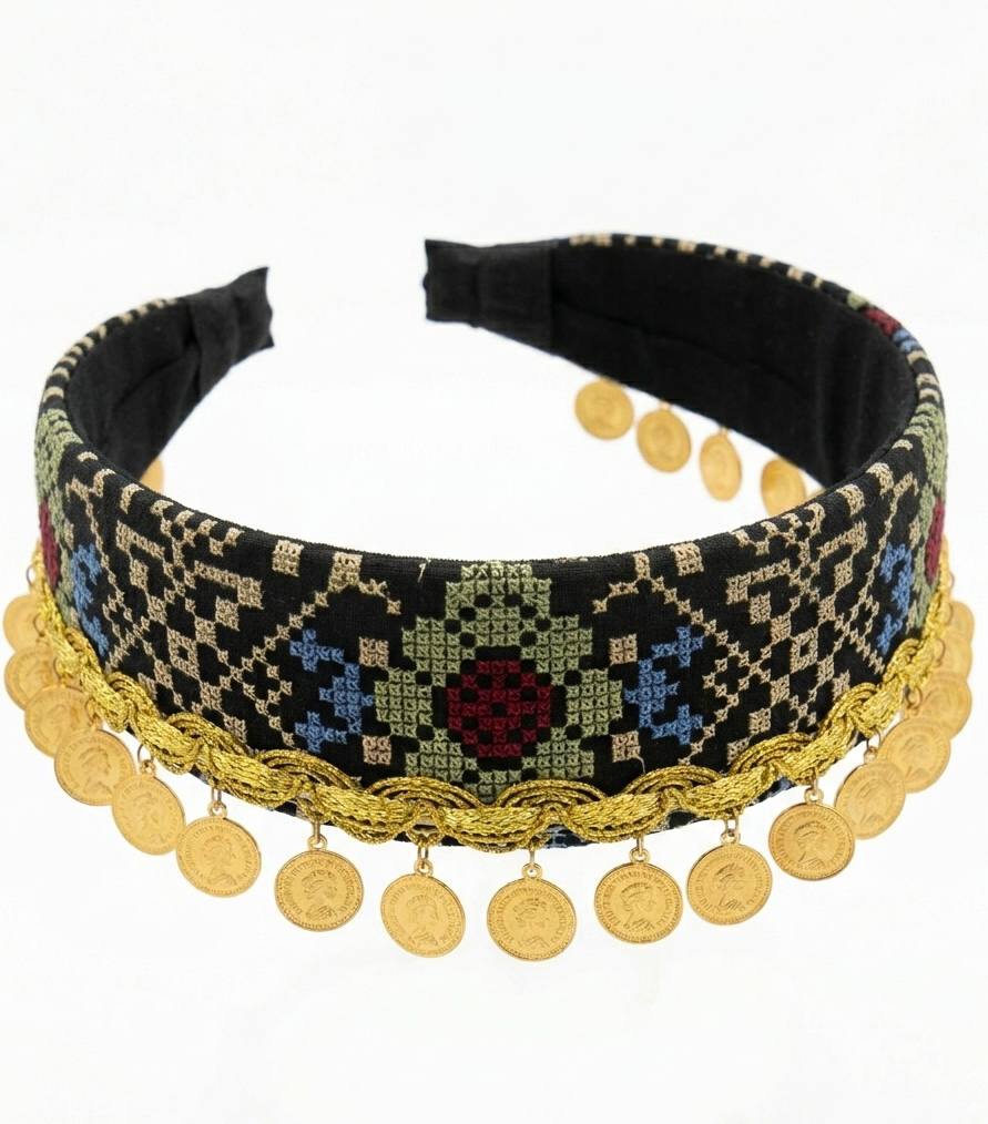 Heritage Coin Embroidered Headband ✨