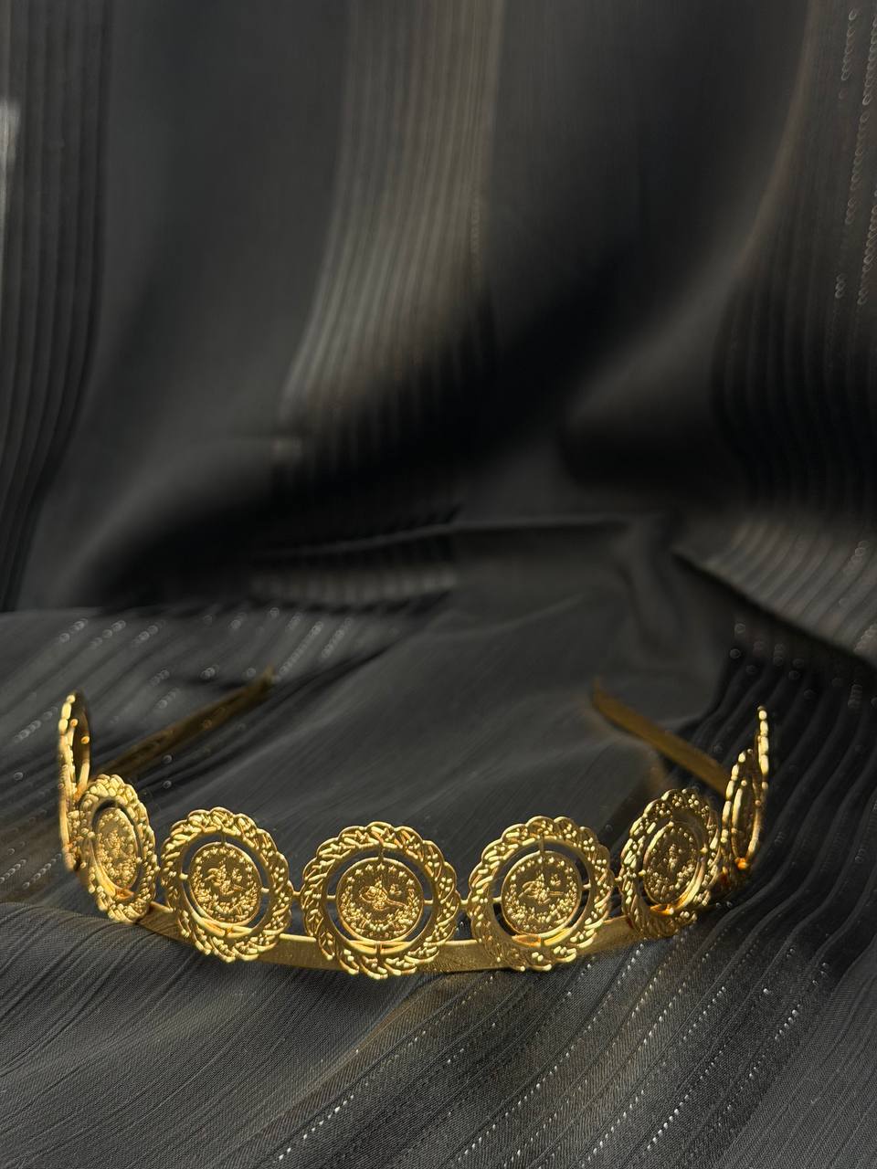 Raised Turkish Coin Headband – 21K Gold Look