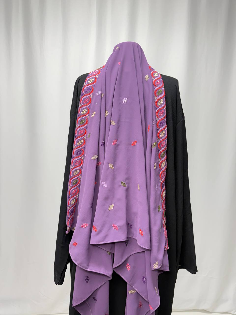 Lavender Heritage Embroidered Shawl/Khirka