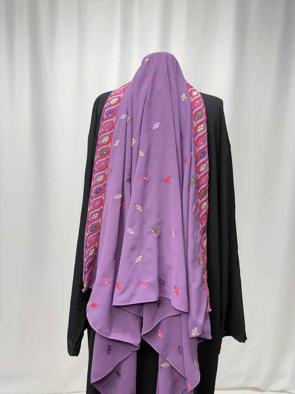 Lavender Heritage Embroidered Shawl/Khirka