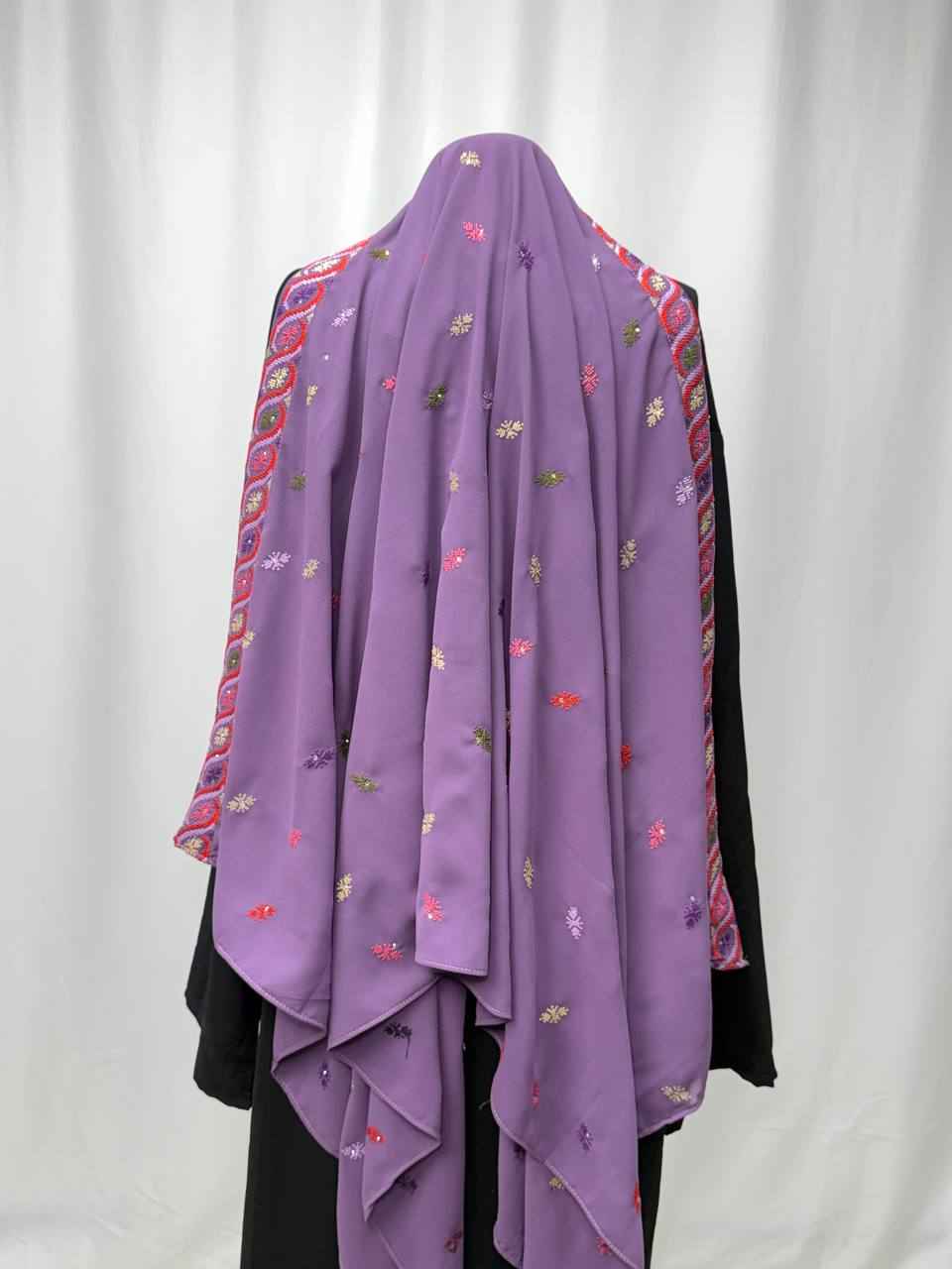 Lavender Heritage Embroidered Shawl/Khirka