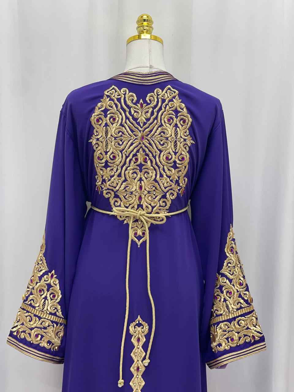 Royal Zahra Royal Violet Handcrafted Moroccan Caftan
