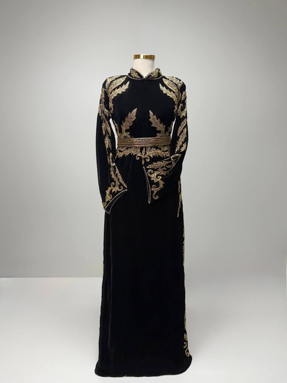 Golden Heritage Hand-Beaded Velvet Thobe